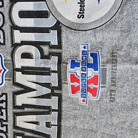NFL Pittsburgh Steelers Short Sleeve Gray Super Bowl 40 XL Men's Size Large - Picture 4 of 11